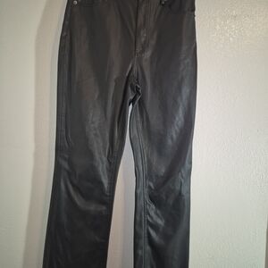 Zara Black Faux Leather Trousers